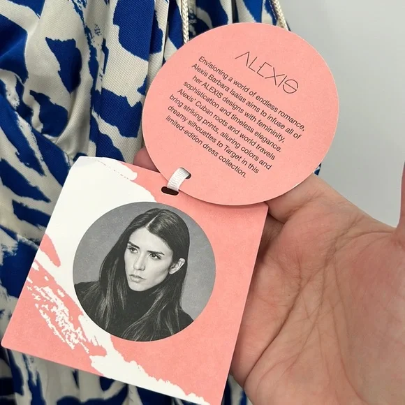 Alexis x Target • Blue Floral Botanical Full Skirt Handkerchief Flowing Dress XS - Picture 6 of 11